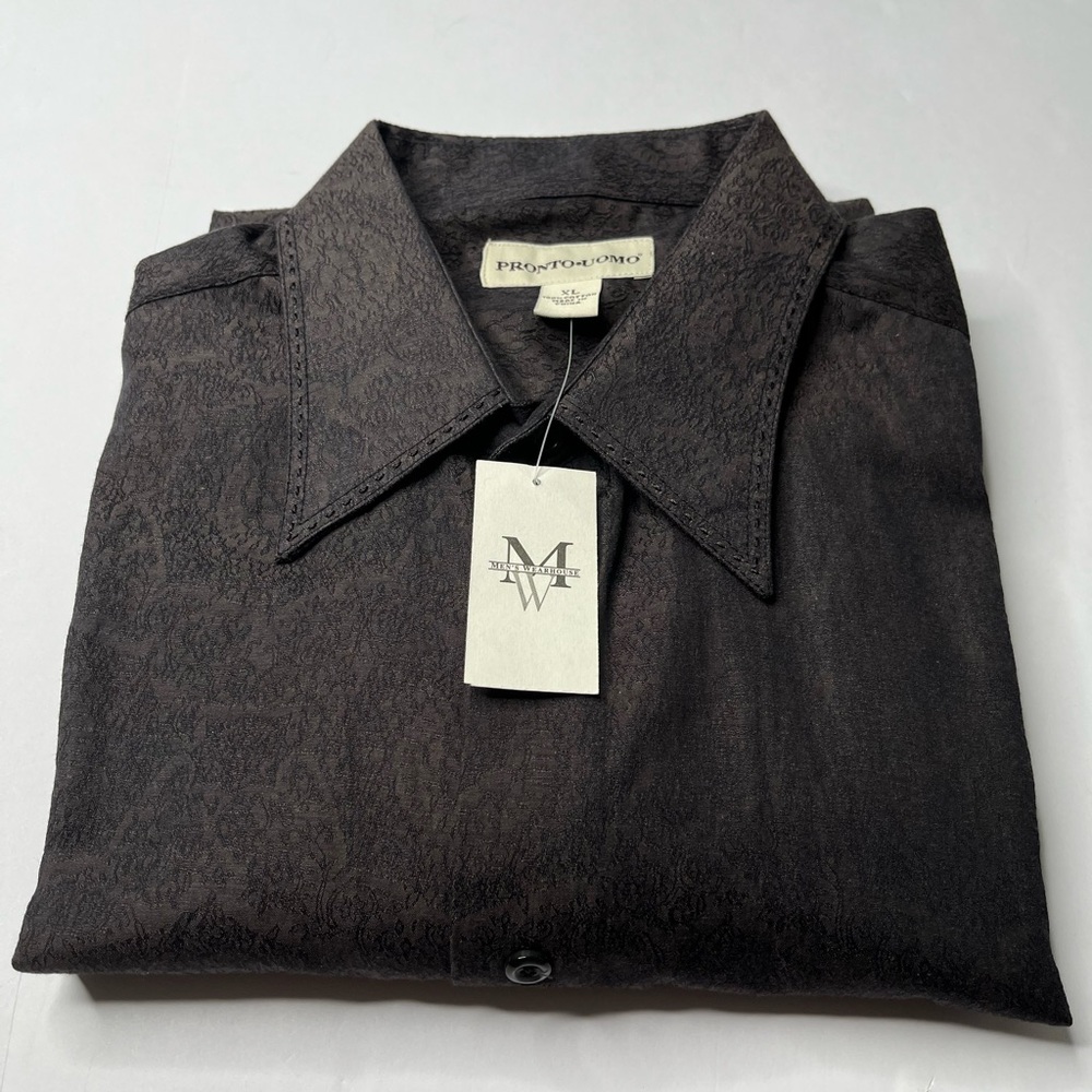 Pronto Uomo Men's Wearhouse Dress Shirt Long Sleeve 100% Cotton Size XL New NWT